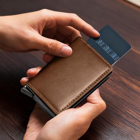 Slim Wallet-Minimalist Cards Holder,RFID Blocking Wallets,Pop Up Credit Card Wallets for Men Women,Travel Office in Saudi Arabia