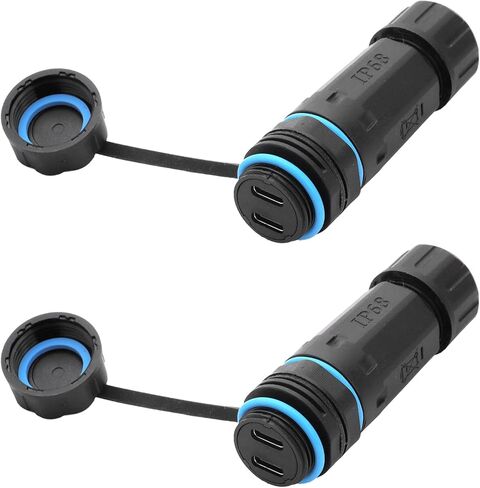 PENGLIN 2PCS Waterproof Type-c Panel Mount Connector, USB C Pass Through Coupler Female to Female, Type C 3.1 Extender Adapter for Outdoor Data Transfer/Charging in Kuwait