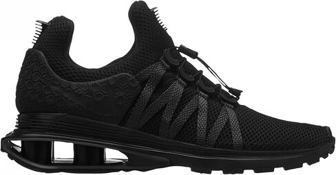 حذاء رياضي للجري للرجال من Nike Shox Gravity مصنوع من قماش برباط علوي منخفض (10.5، أسود/أسود-أسود) in Kuwait
