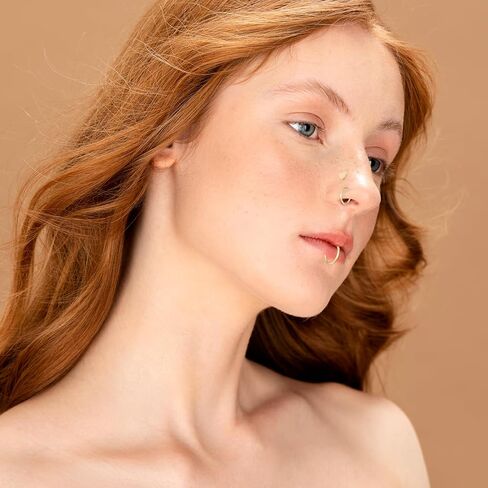 حلقات أنف 18 جرام وحلقات أنف 20 جرام للنساء والرجال، حلقات أنف مطلية بالذهب عيار 14 قيراط، حلقة حلزونية غضروفية مفصلية 316 لتر من الفولاذ المقاوم للصدأ الجراحي قطعة ثقب الأنف in Kuwait