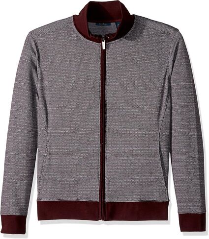 Perry Ellis Men's Cotton Blend Jacquard Full Zip Knit in Saudi Arabia