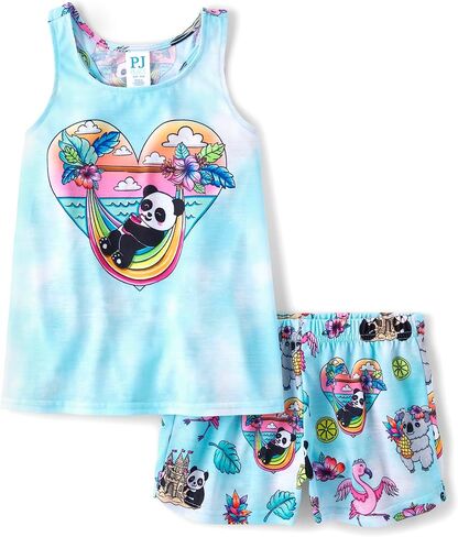The Children's Place Girls Sleeveless Tank Top and Shorts 2 Piece Pajama Set in Saudi Arabia