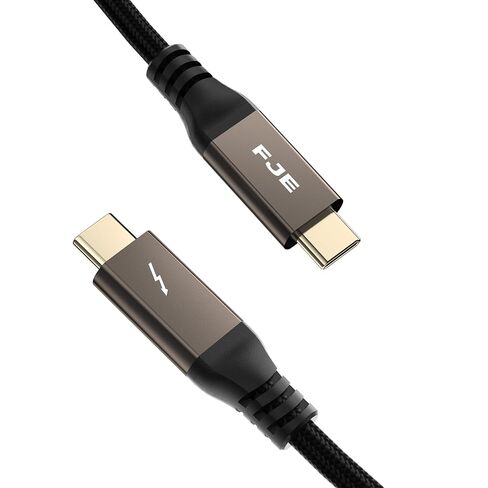 240W Thunderbolt 4 Cable 3.3ft USB C Thunderbolt 4 Cable Monitor Cable Supports 40Gbps Data Transfer and Single 8K/Dual 4K Video Compatible With Thunderbolt 4/3 Monitor, Hub, Docking Stations-Black in Saudi Arabia