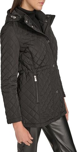 Calvin Klein womens Hooded Quilted Jacket – Classic Diamond Stitch Long Coat With Pockets in Saudi Arabia