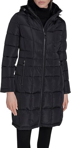 Calvin Klein womens Full Length Puffer Coat – Hooded Quilted Winter Jacket With Zip Up Front in Saudi Arabia