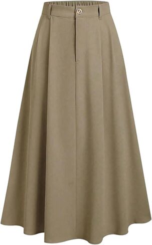 SweatyRocks Women's Elastic High Waisted Long Skirts Business Casual A Line Flowy Skirt in Saudi Arabia