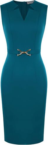 GRACE KARIN Work Dresses for Women 2026,V Neck Business Office Bodyon Dress,Sleeveless Pencil Semi Formal Midi Dress in Kuwait