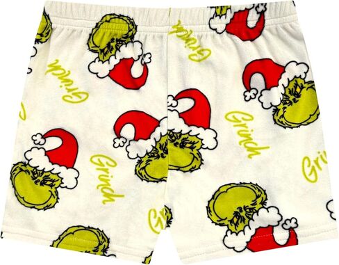 The Grinch Pajamas Girls 2-Piece Matching Set - Kids Soft Christmas PJs Loungewear - Long Sleeve & Shorts - Official Product in Saudi Arabia