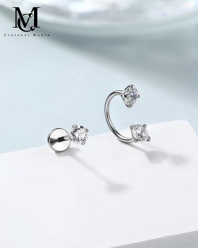 CM Crareesi Mania 20G Nose Rings Hoops 316L Stainless Steel Horseshoe Nose Ring Studs Internally Threaded Flat Back Lip Rings Helix Tragus Cartilage with Piercing Grabber Tool in Saudi Arabia