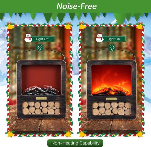 مدفأة وهمية LED للشاشات، مدفأة تعمل بمنفذ USB/البطارية، فوانيس صغيرة مزخرفة داخليًا لديكور الخريف، ديكور منزلي عتيق، طاولة - برونزية in Kuwait