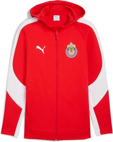PUMA Men's Standard Chivas Evostripe Hooded Jacket, Red-White AH25 in Saudi Arabia