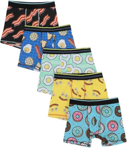 Bioworld Breakfast Foods Boy's 5-Pack Boxer Briefs AOPs 4 in Saudi Arabia