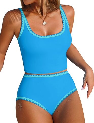 ZAFUL Tankini ملابس السباحة التحكم في البطن لباس السباحة قطعتين مع قاع عالي الخصر in Kuwait