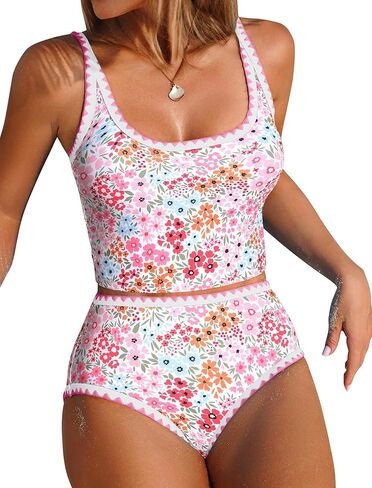 ZAFUL Tankini ملابس السباحة التحكم في البطن لباس السباحة قطعتين مع قاع عالي الخصر in Kuwait