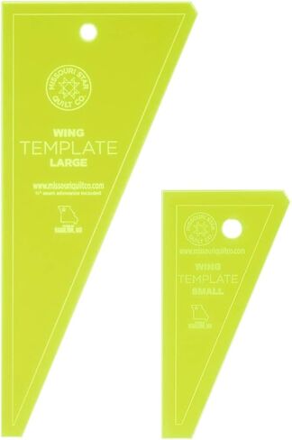 Acrylic Quilting Template Set of 4, Wedge Triangle & Wing | for Use with 10" and 5" Precut Fabric Squares | Essential Quilt Supplies for Cutting Patterns, Layer Cakes, and Charm Packs in Saudi Arabia