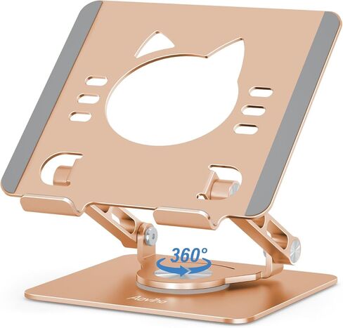 Tablet Stand 360° Rotating Aluminum Holder - Adjustable, Portable & Foldable Monitors Stand for iPads, Compatible with 4-13.3" Tablets, Purple in Kuwait