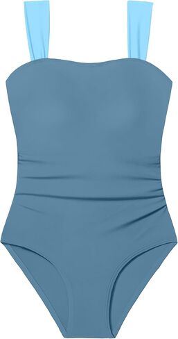CRISONE Girl Swimsuit One Piece Bathing Suit for Girls Retro Square Neck Adjustable Straps Girls' Swimwear 9-16Y in Saudi Arabia