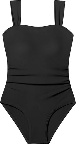CRISONE Girl Swimsuit One Piece Bathing Suit for Girls Retro Square Neck Adjustable Straps Girls' Swimwear 9-16Y in Saudi Arabia
