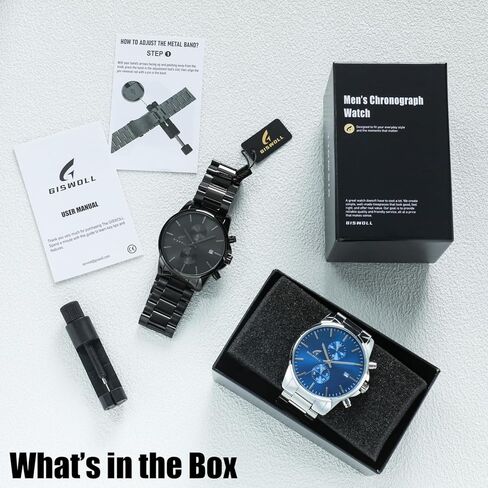 Stylish Stainless Steel Chronograph Watches for Men with a Hefty, Solid-Build Feel — Waterproof Quartz Mens Watches with Auto Date & Second Subdials, Cool Gadgets Stocking Stuffers for Men in Saudi Arabia
