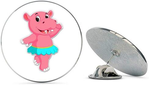 Cute Hippo Tutu Metal 0.75" Lapel Hat Pin Tie Tack Pinback in Kuwait