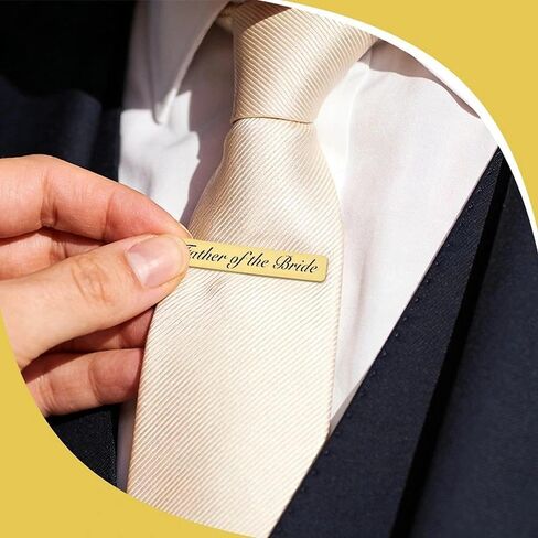 Wedding Tie Clip for Father of the Bride Groom Wedding Gold Tie Bar for Groom Bride Stepfather in Saudi Arabia