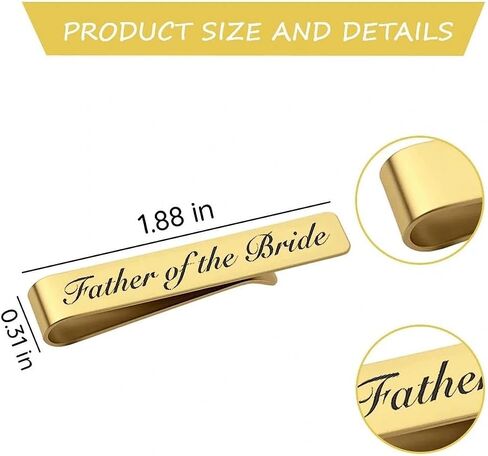 Wedding Tie Clip for Father of the Bride Groom Wedding Gold Tie Bar for Groom Bride Stepfather in Saudi Arabia