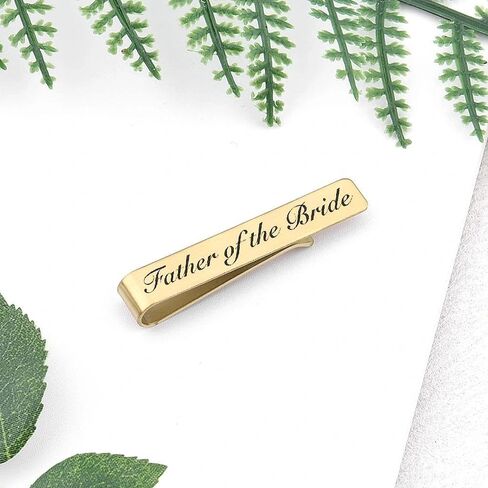 Wedding Tie Clip for Father of the Bride Groom Wedding Gold Tie Bar for Groom Bride Stepfather in Saudi Arabia
