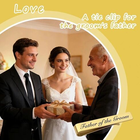 Wedding Tie Clip for Father of the Bride Groom Wedding Gold Tie Bar for Groom Bride Stepfather in Saudi Arabia
