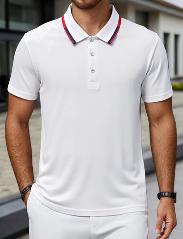 Men's Short Sleeve Polo Shirt Quick Dry Casual T-Shirt Office & Fitness Wear in Saudi Arabia