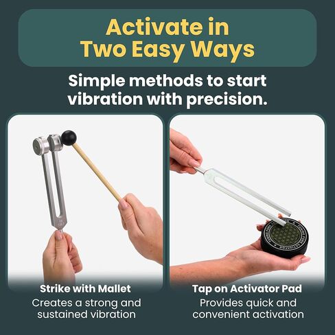 مجموعة الشوك الرنانة للشفاء | 128 هرتز، 136 هرتز، 256 هرتز، 384 هرتز | أدوات معالجة صوتية دقيقة لموازنة الشاكرا والتأمل والعلاج بالنغمة | 4 شوكات ضبط، ومطرقة عاكسة، ومنشط، وحقيبة in Kuwait