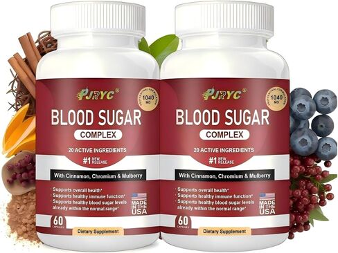 مكمل مركب سكر الدم - يدعم مستويات السكر في الدم الصحية بالفعل ضمن النطاق الطبيعي، كل شيء طبيعي مع القرفة، البطيخ المر، الكروم، الثوم، الكركديه، أوراق الزيتون، التوت، غير معدل وراثيًا - 120 كبسولة in Kuwait