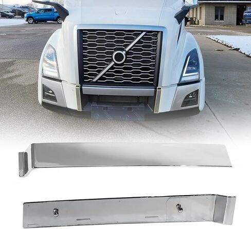 Side Bumper Chrome Trim without Hole Compatible with Volvo 2018+ Volvo VNL 1 Pair Of Right Passenger & Left Driver Side Bumper Extension Corners Chrome Trim in Kuwait