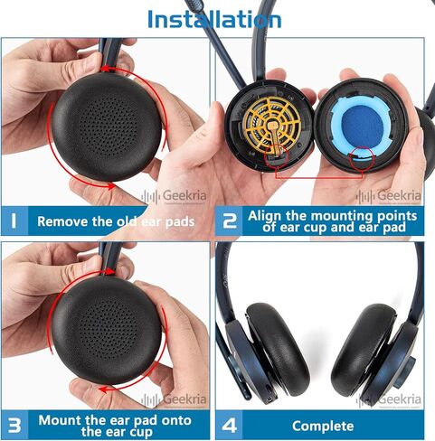 Geekria QuickFit Replacement Ear Pads for Anker Powerconf H700, H500 Headphones Ear Cushions, Headset Earpads, Ear Cups Cover Repair Parts (Black) in Saudi Arabia