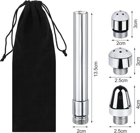 طقم تنظيف مهبلي مكون من 3 رؤوس دش من الألومنيوم، فوهة ماء، الدوش الشرجي + حقيبة حمل مخملية in Kuwait