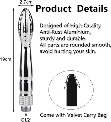 دش دش دش حقنة شرجية منظف الدش نظام حقنة شرجية، فوهة دش مياه محمولة، مجموعة تنظيف مهبلية لشطف الشرج للرجال والنساء، فضي (ألومنيوم) in Kuwait