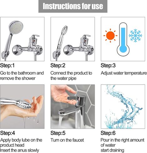 دش دش دش حقنة شرجية منظف الدش نظام حقنة شرجية، فوهة دش مياه محمولة، مجموعة تنظيف مهبلية لشطف الشرج للرجال والنساء، فضي (ألومنيوم) in Kuwait