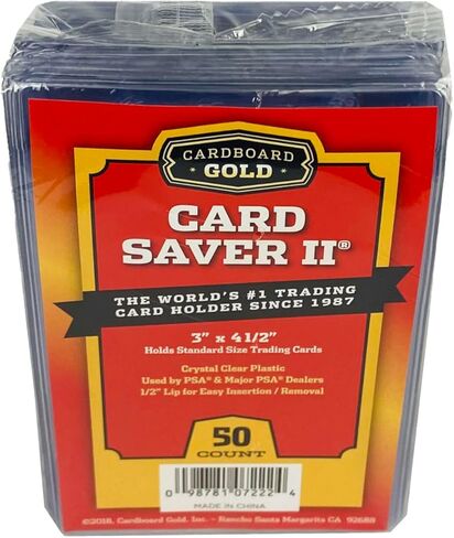 Card Saver 2 - Semi-Rigid Trading Card Holder for Baseball Cards, Sports & Trading Cards Storage, 3x4 Inch Protective Sleeves - 2 Packs of 50 in Saudi Arabia