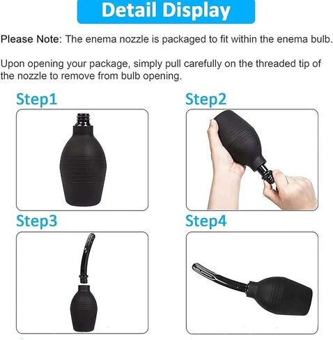 Anal Douche Enema Bulb Vaginal Douche Enema Cleaner for Women’s or Man’s Health for Water Or Coffee Colon Cleansing, Detox and Constipation (Black, 10.4 Ounce)… in Saudi Arabia