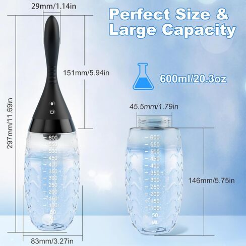 Automatic Anal Douche Enema Kit - 20oz Electric Enema Bulb with 3 Speeds & 10 Vibration for Colon Cleanse, Anti Backflow Anal Cleaner Enema Douche for Men Women with Remote Control & Bendable Nozzle in Saudi Arabia