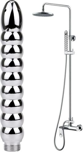 دش حقنة شرجية 5 فتحات مرفقات دش - رأس دش فاخر من الألومنيوم طقم تنظيف شرجي/مهبلي مع حقيبة حمل مخملية، فوهة دش دش للرجال والنساء in Kuwait