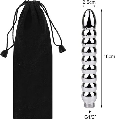 دش حقنة شرجية 5 فتحات مرفقات دش - رأس دش فاخر من الألومنيوم طقم تنظيف شرجي/مهبلي مع حقيبة حمل مخملية، فوهة دش دش للرجال والنساء in Kuwait