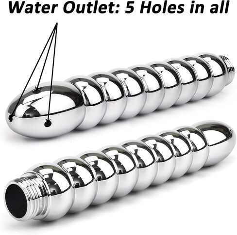 دش حقنة شرجية 5 فتحات مرفقات دش - رأس دش فاخر من الألومنيوم طقم تنظيف شرجي/مهبلي مع حقيبة حمل مخملية، فوهة دش دش للرجال والنساء in Kuwait