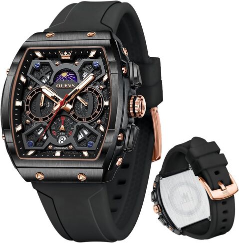 OLEVS Mens Watches Stylish Chronograph Waterproof Luminous Silicon Strap Multifunction Watches for Men Business White Men Wrist Watch in Kuwait
