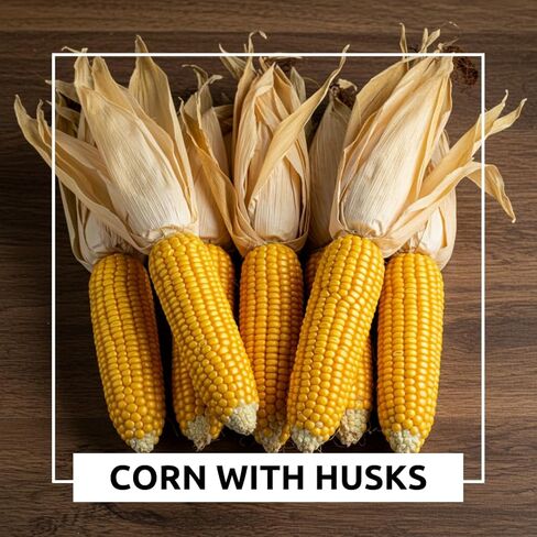 Ears of Corn with Husks Attached - Fall Decor, Wedding, Event, Family Holilday Decoration, Wedding, Thanksgiving (6 Ears) in Saudi Arabia