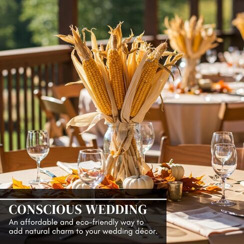Ears of Corn with Husks Attached - Fall Decor, Wedding, Event, Family Holilday Decoration, Wedding, Thanksgiving (6 Ears) in Saudi Arabia