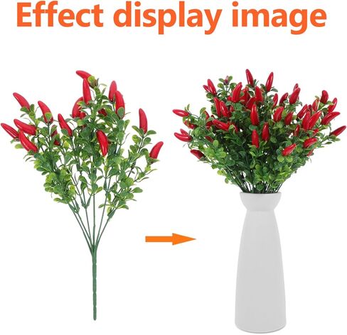 4 Pack Lifelike Artificial Red Chili Pepper Bouquet - Fake Chili Stems for Home & Kitchen Decor, Vase Filling & Photo Props in Saudi Arabia