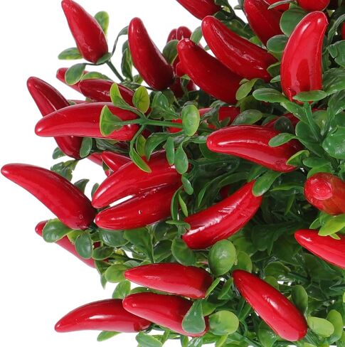 4 Pack Lifelike Artificial Red Chili Pepper Bouquet - Fake Chili Stems for Home & Kitchen Decor, Vase Filling & Photo Props in Saudi Arabia