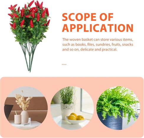 4 Pack Lifelike Artificial Red Chili Pepper Bouquet - Fake Chili Stems for Home & Kitchen Decor, Vase Filling & Photo Props in Saudi Arabia