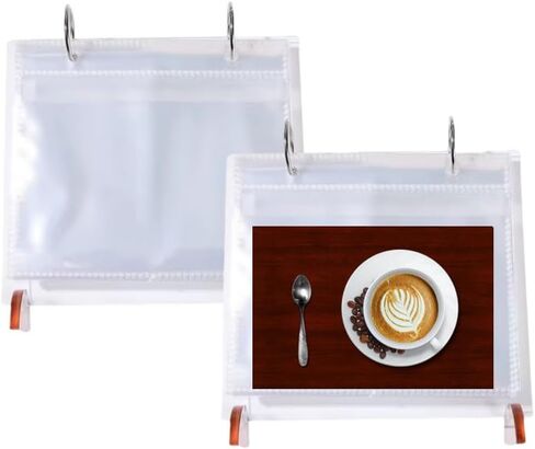 2 Sets Desktop Small Photo Album,Flip Mini Photo Book Stand Acrylic Picture Frame 34 Pages Holds 68 Pictures,Plastic Picture Album Binder, Refillable sleeves (Clear, 4x6) in Saudi Arabia