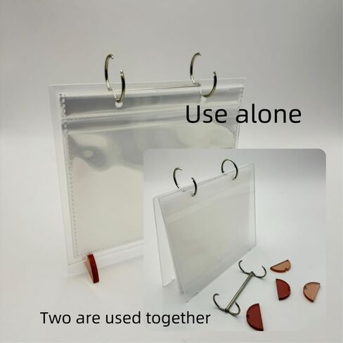 2 Sets Desktop Small Photo Album,Flip Mini Photo Book Stand Acrylic Picture Frame 34 Pages Holds 68 Pictures,Plastic Picture Album Binder, Refillable sleeves (Clear, 4x6) in Saudi Arabia